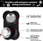 AsFrost Dog Food Bowls Stainless Steel & Water Dish with No-Spill and Non-Skid, Feeder Bowls with Dog Food Dish for Small Medium Large Size,Dogs,Cats,Puppy Pets, Black, 12oz - Image 4
