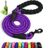 Taglory Rope Dog Leash for Medium Large Dogs, 6 FT Padded Handle, Purple