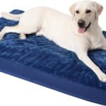 KSIIA Orthopedic Dog Bed for Large Dogs with Waterproof Lining, Blue, 35×22