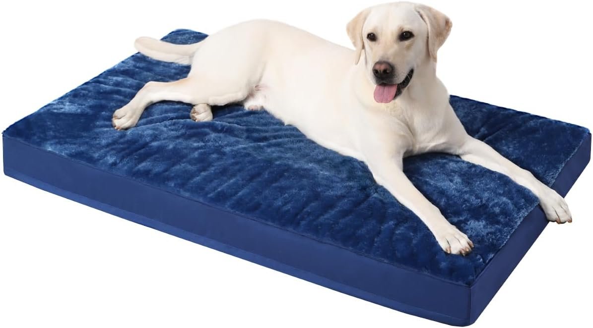 KSIIA Orthopedic Dog Bed for Large Dogs with Waterproof Lining, Blue, 35×22 KSIIA Orthopedic Dog Bed for Large Dogs with Waterproof Lining, Blue, 35×22