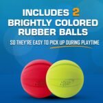 Nerf Dog Classic Squeak Ball Outdoor Dog Toy, 3.8 Inch Dog Ball Fetch Toy, Squeaking Toy for Medium and Large Breeds, Green/Red, 2 Count - Image 6