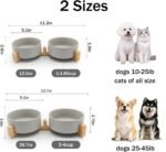 MateeyLife Ceramic Dog and Cat Bowls with Stand, 1.7Cup Dog Bowls Set,Grey - Image 3