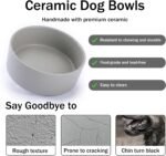 MateeyLife Ceramic Dog and Cat Bowls with Stand, 1.7Cup Dog Bowls Set,Grey - Image 5