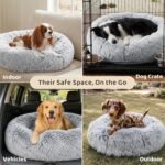 JOLLYVOGUE Dog Beds Large Sized Dog, 36 inches Calming Soft Anti-Anxiety Donut Dogs Bed, Washable Round Fluffy Cushion for Large Pets, Fits up to 80 lbs Pets - Image 4
