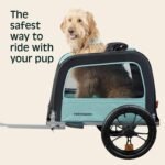 Retrospec Rover Waggin' Pet and Dog Bike Trailer with Weather-Resistant Canopy & Mesh Shield - Foldable Frame, 16in Wheels with Storage Pouch & Internal Safety Leash Supports up to 50 lbs - Image 3