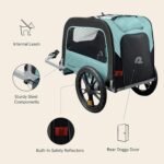 Retrospec Rover Waggin' Pet and Dog Bike Trailer with Weather-Resistant Canopy & Mesh Shield - Foldable Frame, 16in Wheels with Storage Pouch & Internal Safety Leash Supports up to 50 lbs - Image 4