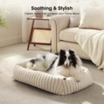 MIXJOY Dog Bed Medium Size Dog, Washable Medium Dogs Bed with Removable Cover, Soft Rectangle Pet Ded Fluffy Plush Faux Fur Pet Bed with Anti-Slip Bottom, 30"x30"x8", White - Image 5