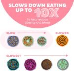 Outward Hound Fun Feeder Slo Bowl Dog Slow Feeder, Wave, Pink, 5.8" - Image 4