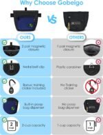 Gobeigo 2 Cup Dog Treat Pouch with Training Clicker(Black/Blue) - Image 2