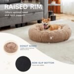 DUMOS 30.7 Inch Large Donut Dog Bed for Indoor Use, Fluffy Faux Fur Plush - Image 3