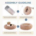 DUMOS 30.7 Inch Large Donut Dog Bed for Indoor Use, Fluffy Faux Fur Plush - Image 5