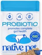 Native Pet Probiotics for Dogs – Dog Probiotic Powder for Gut & Digestive Health, Vet-Formulated 6B CFUs Dog-Specific Probiotic Strains, Supports Stool Quality & Diet Transitions – 240 Scoops