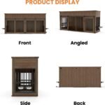 71'' Double Dog Crate Furniture, XXL Dog Kennel TV Stand,Walnut - Image 6