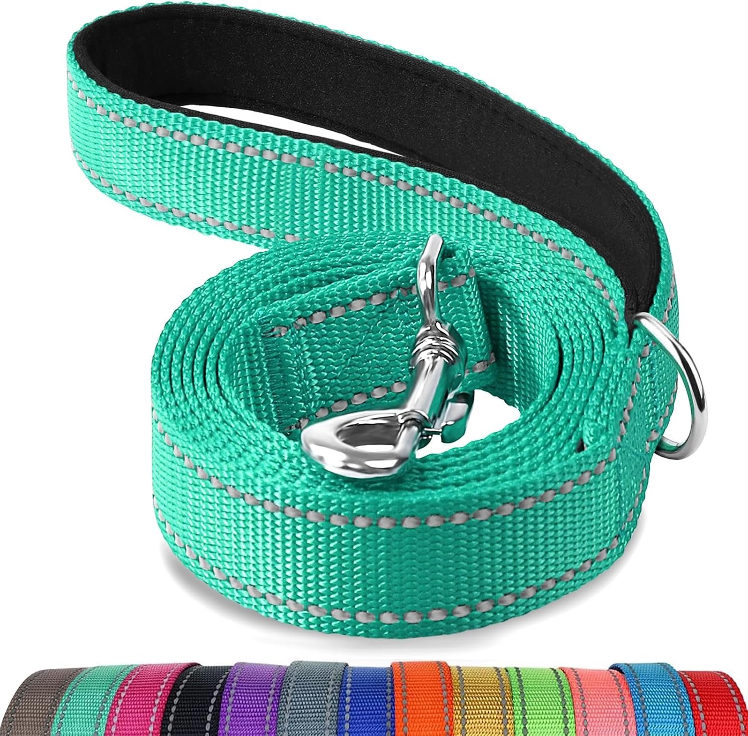Joytale Reflective Dog Leash for Medium & Large Dogs, 6 FT x 1″, Turquoise Joytale Reflective Dog Leash for Medium & Large Dogs, 6 FT x 1″, Turquoise