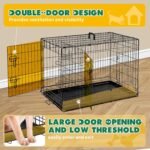 Medium Dog Crate 36 Inch Foldable Double Door Dog Cage Pet Kennel - Image 3