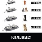 GORILLA GRIP Dog Bowl Set with Feeding Mat, 304 Stainless Steel, 1 Cup Gray - Image 3