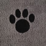 Bone Dry Pet Grooming Towel Collection Absorbent Microfiber X-Large, 41x23.5", Embroidered Gray - Image 4