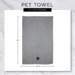 Bone Dry Pet Grooming Towel Collection Absorbent Microfiber X-Large, 41x23.5", Embroidered Gray - Image 8