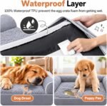 NANUYA Orthopedic Dog Bed for Large Dogs, 36 x 27 Inch, Light Grey - Image 3