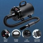 High Velocity Dog Hair Dryer, Pet Dryers, Black - Image 3