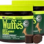 Wuffes Advanced Hip & Joint Chews for Large Breed Dogs, Vet Recommended, Glucosamine, Chondroitin, MSM, Green-Lipped Mussel, Hyaluronic Acid & Omega-3s. Supports Mobility & Flexibility. 60 Pork Chews