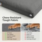 Sytopia 42 Inch Canvas Indestructible Outdoor Dog Bed for Extra Large Dogs, Chew Proof Pet Crate Mat with Waterproof Washable Removable Cover, Indoor Patio Pet Pad for Crate, Dark Grey - Image 4