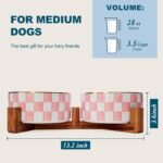 Ceramic Checkered Dog Bowls for Medium Dogs - Image 3