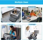 Airline Approved Pet Carrier, Large Soft Sided Pet Travel TSA Carrier 4 Sides Expandable Cat Collapsible Carriers with Removable Fleece Pad and Pockets for Cats Dogs and Small Animals - Image 4