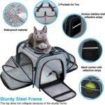 Airline Approved Pet Carrier, Large Soft Sided Pet Travel TSA Carrier 4 Sides Expandable Cat Collapsible Carriers with Removable Fleece Pad and Pockets for Cats Dogs and Small Animals - Image 5