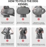 36 Inch Foldable Dog Kennel for Medium Dogs, Portable Waterproof Pop-Up Pet Crate, Indoor Outdoor Travel Car Seat Kennel (Grey) - Image 4