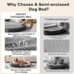 JOEJOY XL Orthopedic Dog Beds Large Sized Dog, Extra Large Washable Waterproof Oval Large Dog Bed with Removable Cover, Egg-Crate Foam Pet Bed with Bolster & Non-Skid Bottom, Dark Grey, 42''x32'' - Image 4