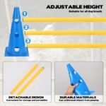 Dog Agility Hurdle Cone Set, 10er 12.5Inch Agility Cones and 5er 31.5Inch Agility Rods, Height Adjustable Crossbar for Dog Obstacle Course Rehabilitation & Beginners - Image 3