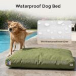 Sytopia42 Inch Indestructible Dog Bed for Aggressive Chewers, Chew Proof Durable Outdoor Canvas Pet Crate Mat with Waterproof Washable Removable Cover, Indoor Patio Pet Pad for Crate, Green - Image 3