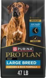 Purina Pro Plan Large Breed Dry Dog Food, Chicken & Rice, 47 lb Bag