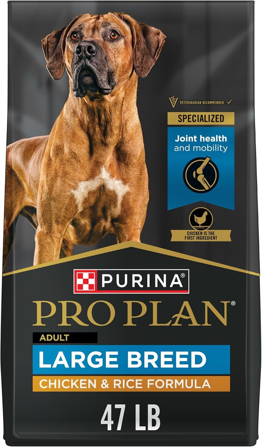 Purina Pro Plan Large Breed Dry Dog Food, Chicken & Rice, 47 lb Bag Purina Pro Plan Large Breed Dry Dog Food, Chicken & Rice, 47 lb Bag