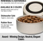 Loving Pets - Dolce Bamboo - Eco-Friendly Pet Bowls & Dishes for Dog, Cats, Puppy Food and Water Dish -Sustainable and Dishwasher Safe, Made with Real Bamboo (Small, Oat-Beige) - Image 3