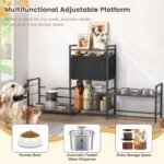 Lomivra Dog Feeding Station with 2 Elevated Bowl Stands & Large Storage - Image 5