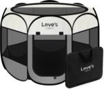 Love's cabin Pet Puppy Dog Playpen, Small Dog Tent Crates Cage Indoor/Outdoor, Portable Playpen for Cat, Foldable Pop Up Dog Kennel Playpen with Carring Case, Removable Zipper Top, Grey