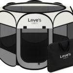 Love’s cabin Pet Puppy Dog Playpen, Small Dog Tent Crates Cage Indoor/Outdoor, Portable Playpen for Cat, Foldable Pop Up Dog Kennel Playpen with Carring Case, Removable Zipper Top, Grey