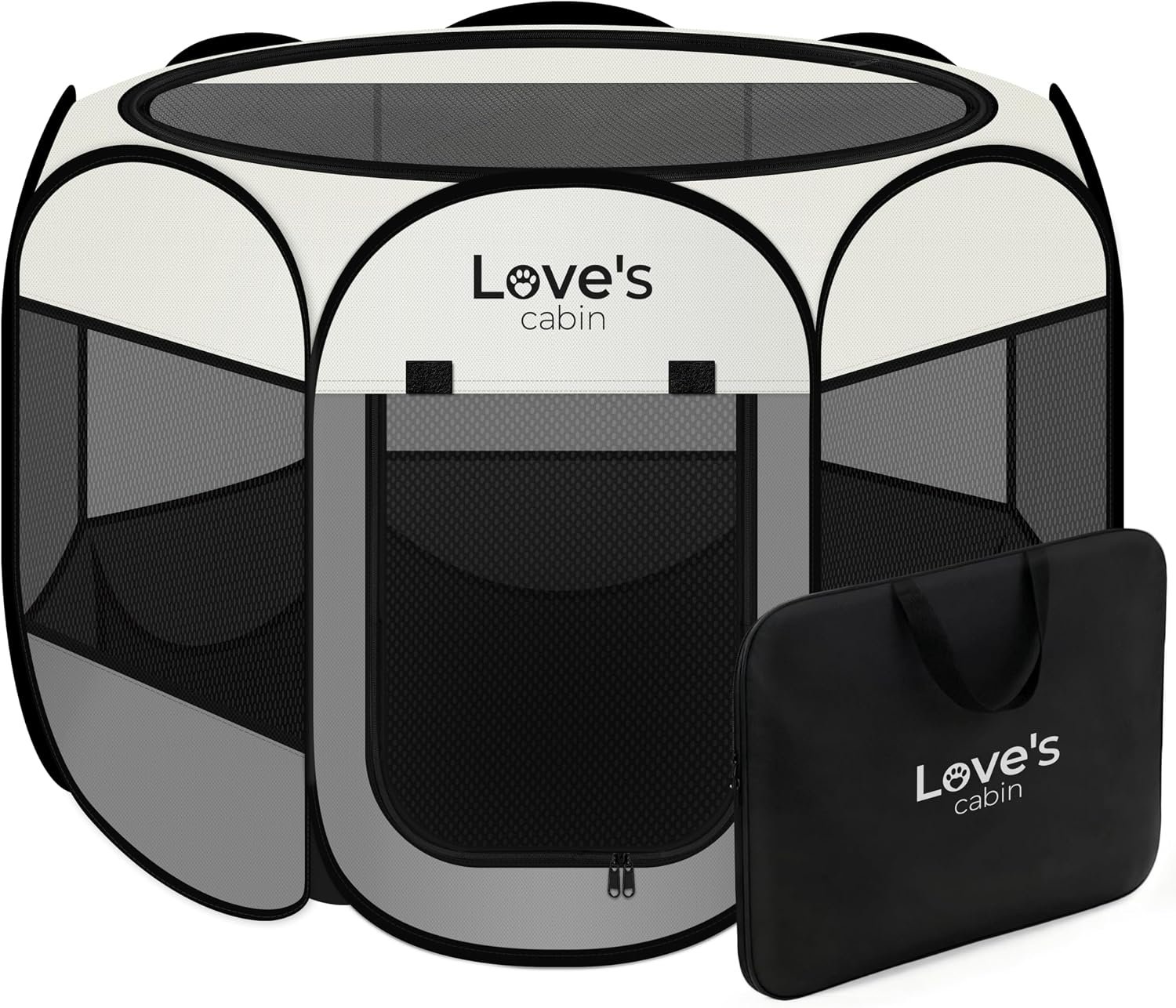 Love’s cabin Pet Puppy Dog Playpen, Small Dog Tent Crates Cage Indoor/Outdoor, Portable Playpen for Cat, Foldable Pop Up Dog Kennel Playpen with Carring Case, Removable Zipper Top, Grey Love’s cabin Pet Puppy Dog Playpen, Small Dog Tent Crates Cage Indoor/Outdoor, Portable Playpen for Cat, Foldable Pop Up Dog Kennel Playpen with Carring Case, Removable Zipper Top, Grey