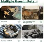 Love's cabin Pet Puppy Dog Playpen, Small Dog Tent Crates Cage Indoor/Outdoor, Portable Playpen for Cat, Foldable Pop Up Dog Kennel Playpen with Carring Case, Removable Zipper Top, Grey - Image 4
