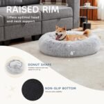 DUMOS 37.4 Inch XL Donut Dog Bed for Indoor Use, Fluffy Faux Fur Plush - Image 4