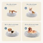 DUMOS 37.4 Inch XL Donut Dog Bed for Indoor Use, Fluffy Faux Fur Plush - Image 5