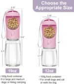 Portable Dog Water Bottle with Food Container, Drinking Bottle for Travel - Image 3