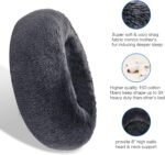 SAVFOX 30 inches Calming Donut Dog Bed - 3X Durable Plush Faux Fur, Machine Washable & Non-Slip, Fits up to 45 lbs, Dark Grey - Image 3