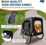88Lbs Dog Bike Trailer, Pet Cart Bicycle Carrier with Oxford Fabric, Easy Folding Pet Bicycle Trailer with Quick-Release Wheels & Non-Slip Mat & Safety Flag, 16" Air Tires & Washable Non-Slip Lining - Image 4