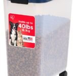 IRIS USA Dog Food Storage Container, Up to 40 lbs, Navy, Made in USA
