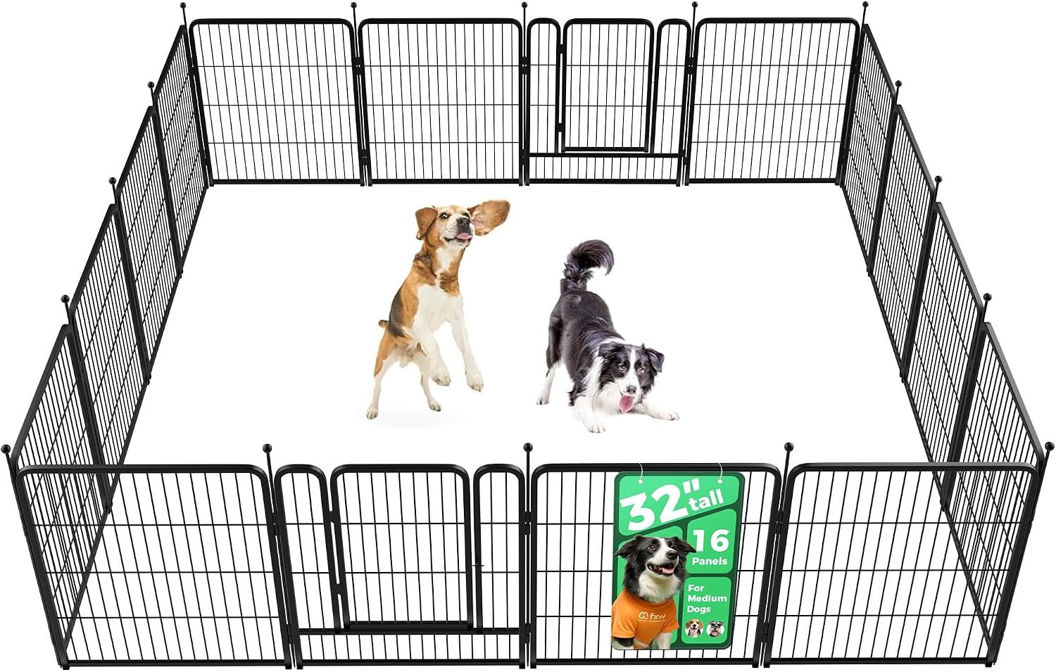 FXW Rollick Dog Playpen, Indoor, Yard & RV Camping, 32″ H, 16 Panels FXW Rollick Dog Playpen, Indoor, Yard & RV Camping, 32″ H, 16 Panels