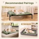 Waterproof Dog Crate Pad with Pillow, Large Dog Bed for Crate Kennel, Green - Image 5