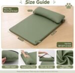 Waterproof Dog Crate Pad with Pillow, Large Dog Bed for Crate Kennel, Green - Image 6